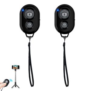 2 Pièces Télécommande Bluetooth Selfie sans Fil, Déclencheur à Distance Universel Compatible iOS & Android, Idéale pour Prendre des Photos et Vidéos, Facile à Utiliser, Accessoire Smartphone