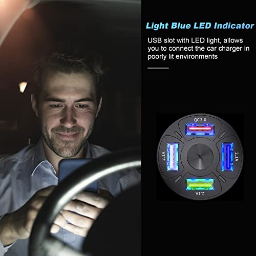 4 Ports Chargeur Voiture USB Téléphone Portable, Chargeur Allume-Cigare Accessoires Compatible avec Tablette, iPhone,Samsung – Image 7