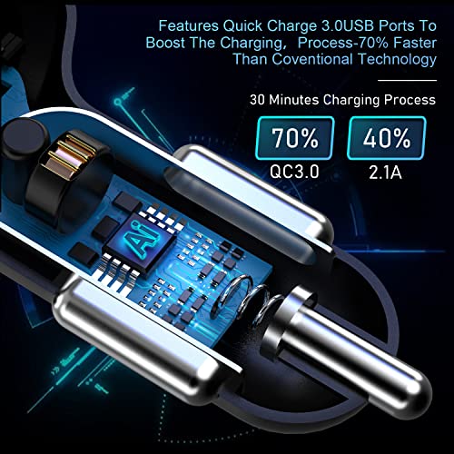 4 Ports Chargeur Voiture USB Téléphone Portable, Chargeur Allume-Cigare Accessoires Compatible avec Tablette, iPhone,Samsung – Image 8