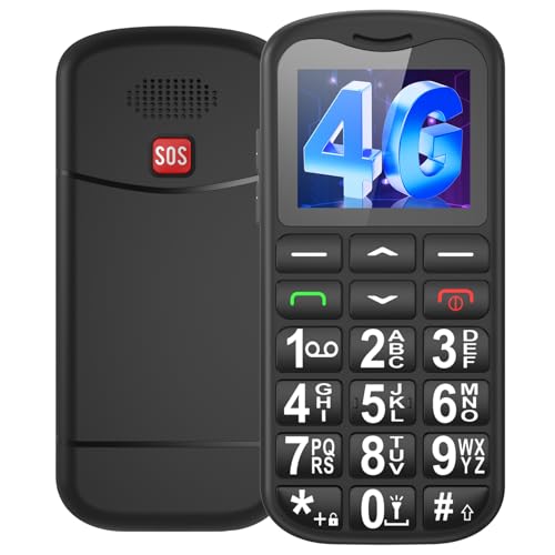 4G Téléphone Portable Senior Débloqué avec Grandes Touches | 1.8" LCD Écran | Haut Volume | Telephone pour Personne Agées avec Bouton SOS | Radio FM| Lampe Torche | Station de Charge | Fente Nano SIM – Image 2
