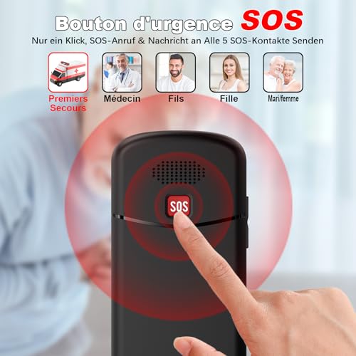4G Téléphone Portable Senior Débloqué avec Grandes Touches | 1.8" LCD Écran | Haut Volume | Telephone pour Personne Agées avec Bouton SOS | Radio FM| Lampe Torche | Station de Charge | Fente Nano SIM – Image 6