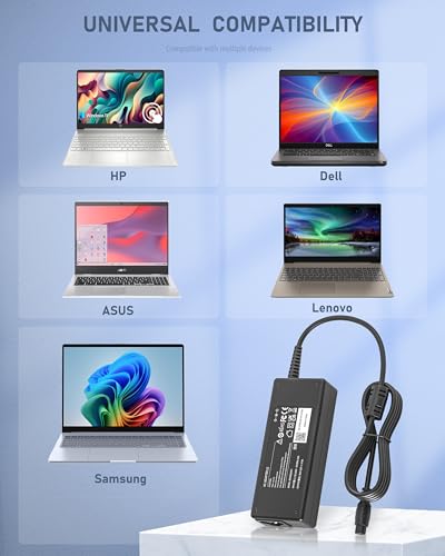 90W Chargeur Universel PC Ordinateur Portable pour HP ASUS Lenovo Acer Dell Sony Samsung Gateway MSI Medion Notebook Ultrabook Chromebook Câble d'alimentation avec 15 Connecteurs – Image 4