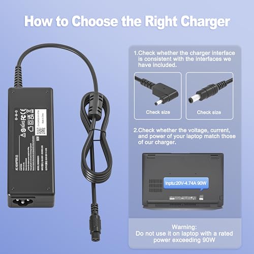 90W Chargeur Universel PC Ordinateur Portable pour HP ASUS Lenovo Acer Dell Sony Samsung Gateway MSI Medion Notebook Ultrabook Chromebook Câble d'alimentation avec 15 Connecteurs – Image 5