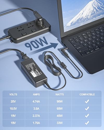 90W Chargeur Universel PC Ordinateur Portable pour HP ASUS Lenovo Acer Dell Sony Samsung Gateway MSI Medion Notebook Ultrabook Chromebook Câble d'alimentation avec 15 Connecteurs – Image 7