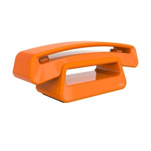 ALCATEL Epure Iconic - Téléphone Fixe sans Fil DECT - Design Vintage - Grand Écran Graphique Haute Lisibilité - Mains Libres - Fonction Blocage des Appels - Orange