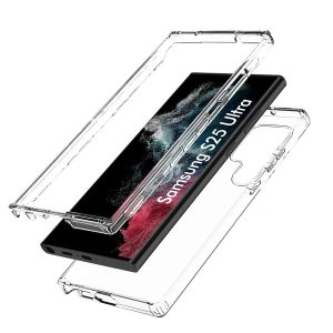 AURSTORE Coque pour Samsung Galaxy S25 Ultra, Protection intégrale Avant + Arrière Rigide, Housse Étui Pochette Tactile Silicone TPU Transparente Protection 360 degrés…