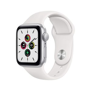 Apple Watch SE 2020 (GPS, 40MM) Boîtier en Aluminium Argent avec Bracelet Sport Blanc (reconditionné)