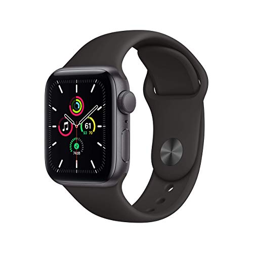 Apple Watch SE 2020 (GPS, 40MM) Boîtier en Aluminium Gris Sidéral avec Bracelet Sport Noir (reconditionné) – Image 2