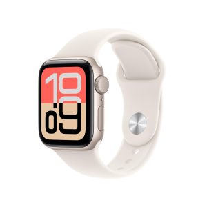 Apple Watch SE 3 [GPS 40 mm] Montre connectée avec boîtier Lumière stellaire et Bracelet Sport Lumière stellaire. Moniteur activité/Sommeil/fréquence Cardiaque, écran Toujours activé