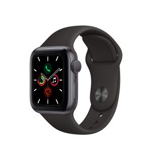 Apple Watch Series 5 40mm (GPS) - Boîtier En Aluminium Gris Sidéral Avec Bracelet Sport Noir (Reconditionné)