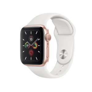 Apple Watch Series 5 (GPS, 40MM) - Or Aluminium Case avec Blanc Sport Band (Reconditionné)