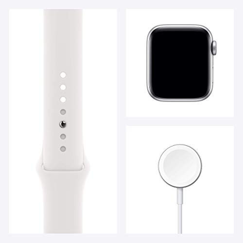 Apple Watch Series 6 (GPS + Cellulaire, 40MM) Boîtier en Acier Inoxydable Argent avec Bracelet Sport Blanc (Reconditionné) – Image 7