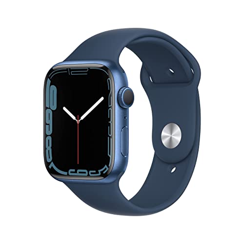 Apple Watch Series 7 (GPS, 45 mm), boîtier en Aluminium Bleu avec Bracelet Sport Bleu Abysse, Standard (Reconditionné) – Image 2