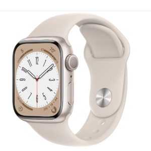 Apple Watch Series 8 (GPS, 41 mm) Starlight Aluminium Case with Starlight Sport Band, One size (Reconditionné)