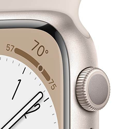 Apple Watch Series 8 (GPS, 45mm) - Boîtier en Aluminium lumière stellaire avec Bracelet Sport lumière stellaire - Regular (Reconditionné) – Image 4