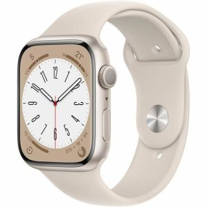 Apple Watch Series 8 (GPS, 45mm) - Boîtier en Aluminium lumière stellaire avec Bracelet Sport lumière stellaire - Regular (Reconditionné)
