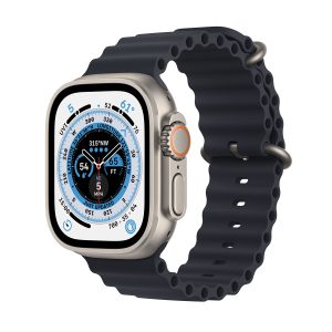 Apple Watch Ultra (GPS + Cellular, 49mm) Boîtier en Titane avec Bracelet Océan Minuit - Taille unique (Reconditionné)