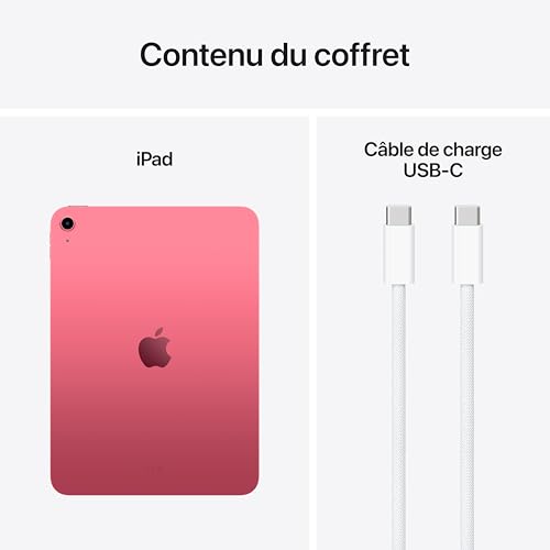 Apple iPad avec Puce A16 : Écran Liquid Retina 11 Pouces, 128 Go, Wi-FI 6, caméras Avant/arrière 12 Mpx, Touch ID, autonomie d’Une journée – Rose – Image 7