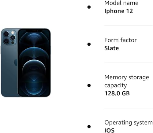 Apple iPhone 12 Pro, 128GB, Bleu Pacifique - (Reconditionné) – Image 8