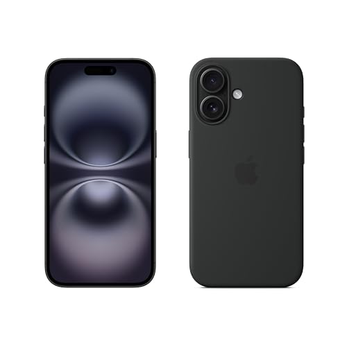 Apple iPhone 16 (128 Go) - Noir + Coque Transparente avec MagSafe - Noir – Image 2