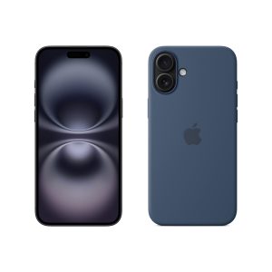 Apple iPhone 16 Plus (128 Go) - Noir + Coque en Silicone avec MagSafe - Denim