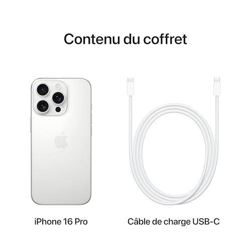 Apple iPhone 16 Pro (256 Go) - Titane Blanc – Image 7