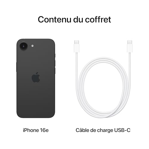 Apple iPhone 16e 128 Go : Conçu pour Apple Intelligence, Puce A18, Autonomie de Taille, Caméra Fusion 48 Mpx, Écran Super Retina XDR de 6,1 Pouces; Noir – Image 7