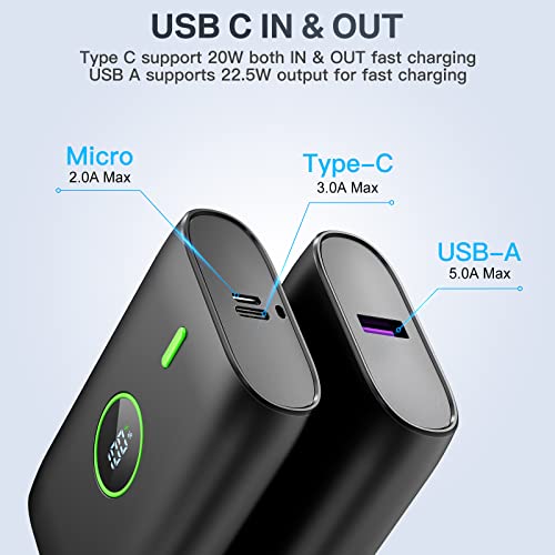 Batterie Externe 10000mAh,PD 22.5W Power Bank,avec Affichage LED USB c Batterie Portable,Batterie Externe Charge Rapide,Convient pour,Huawei,Xiaomi,Samsung, etc. – Image 4