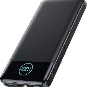 Batterie Externe 13800mAh, [Ultra Mince mais Puissant] Power Bank USB C 3A in & Out Chargeur Portable avec Affichage LED et Lampe de Poche Batterie Portable pour iPhone Galaxy Huawei Xiaomi