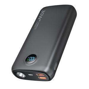 Batterie Externe, 27000mAh 30W PD3.0 QC4.0 4.5A Charge Rapide, USB C Entrée et Sortie Chargeur Externe avec 3W Brillante Lampe de Poche, LED Affichage pour Smartphone, Tablettes et Autres