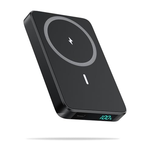 Batterie Externe Magnétique sans Fil 10800mAh, PD 20W Charge Rapide Power Bank Mag-Safe avec USB-C Entrée & Sortie écran LED Chargeur Portable Compatible avec iPhone 16/15/14/13 Serie - Nior – Image 2