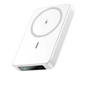 Batterie Externe Magnétique sans Fil 10800mAh, PD 20W Charge Rapide Power Bank avec USB-C Entrée & Sortie écran LED Chargeur Portable Compatible avec MagSafe, iPhone 16/15/14/13 Serie - Blanc