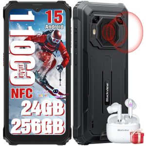 Blackview BV6200 Plus Téléphone Incassable 2025, Batterie 11000mAh Téléphone Portable Incassable 24Go+256Go/2To TF, 6.56" HD+, Caméra AI 16MP+13MP,NFC/GPS/98dB Haut-Parleurs Smartphone 2 Ans Garantie