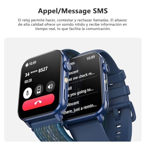 Blackview Montre Connectée Femme Homme, Torche Intégrée, Appel Bluetooth Podomètre Cardiofréquencemètre Oxymètre, Étanchéité IP68, Cycle Menstruel, Analyse du Sommeil, pour Android et iOS (Noire) – Image 4