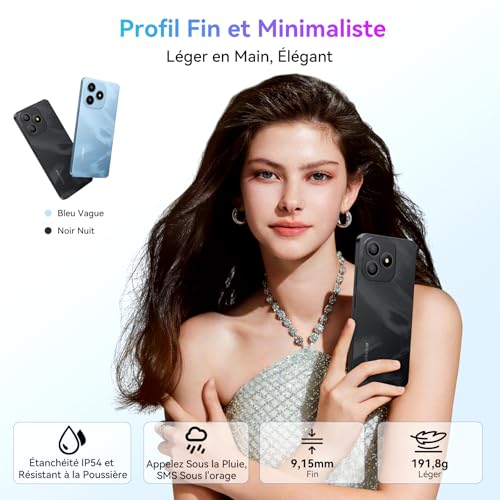 Blackview Wave 9C Telephone Portable Pas Cher avec Coque 360° Rotatif 12Go+64Go / 2To TF, 6,56" IP54 Android 15 Smartphone Débloqué 4G Dual SIM, 5000mAh 13MP Téléphone 4G, GPS,OTG, 2 Ans Garantie – Image 7