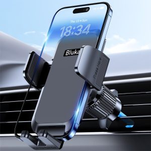 Blukar Support Téléphone Voiture, Support Grille d'aération Porte Téléphone Voiture Ventilation [Clip Amélioré&Rotation 360°& Un Bouton de Libération] Compatible avec Smartphone/GPS 4,0''-7,0''