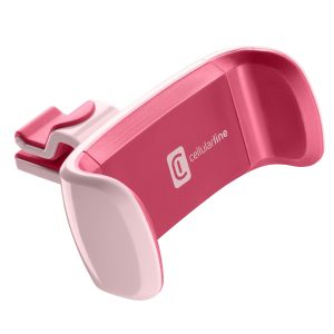 Cellularline | Car Holder - Universal | Support Voiture pour Smartphone Ultra-coloré - Orientable à 360 ° - Fixation dans Le Véhicule au Moyen d’Un Crochet aux Grilles d’aération - Rose