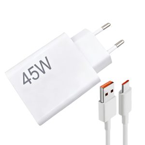 Chargeur Rapide 45W USB-C, 45W Chargeur Rapide avec Câble USB C 2M pour 14 13 12 11 10 Note 14 14 5G 14 Pro 13 12S 12 POCO Pad M6 10T Pro Lite