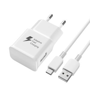 Chargeur Rapide Compatible avec Samsung Galaxy A14 5g A13 A12 A04S A32 A31 A22 A21 A51 A50 A40 M13 S9 S9+ S8 S8+ S10 5g S10e S10+ EP-TA200 USB Adaptive Fast Charging avec Câble Type C(Blanc)