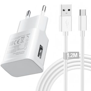 Chargeur Rapide pour Xiaomi avec Câble de 1.2m, pour Redmi Note 13/13C/13 Pro/12/12 Pro 5G/11 S/10 T Lite/11T/A3/9/M4/M6,Adaptateur Secteur USB, pour Samsung Galaxy et Tablettes 18W Prise USB