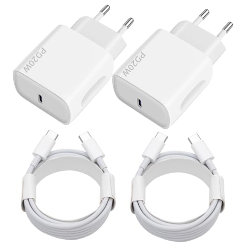 Chargeur USB C 20W, 2-Pack Prise USB C Chargeur Rapide avec 2x2m Câble USBC,Chargeur USBC Rapide pour iPhone 16 15 Plus Pro Max Samsung Galaxy iPad Huawei Xiaomi,Prise USBC – Image 2