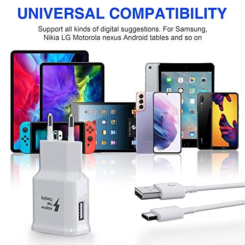 Chargeur USB avec Câble de Charge USB Type-C pour Samsung Galaxy S8 S8+ S9+ S10 S10 Plus S10e A50 A51 A72 A12 A10e A32 A42 5G Note 8/9, Chargeur Rapide de Rechange d'origine – Image 3
