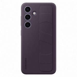 Coque en silicone avec lanière pour Samsung Galaxy S24 Violet Foncé