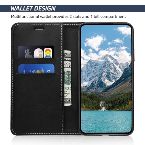 Coque pour Samsung Galaxy S24, Housse en Cuir PU Pochette de Portefeuille, Magnétique Étui de Protection Housse Coque pour Galaxy S24, Noir – Image 3