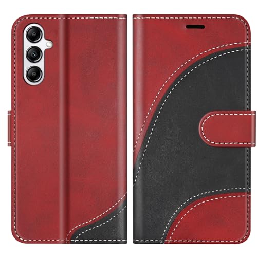 Coque pour Samsung Galaxy S24, Housse en Cuir PU Pochette de Portefeuille, Magnétique Étui de Protection Housse Coque pour Galaxy S24, Rouge – Image 2