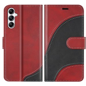 Coque pour Samsung Galaxy S24, Housse en Cuir PU Pochette de Portefeuille, Magnétique Étui de Protection Housse Coque pour Galaxy S24, Rouge