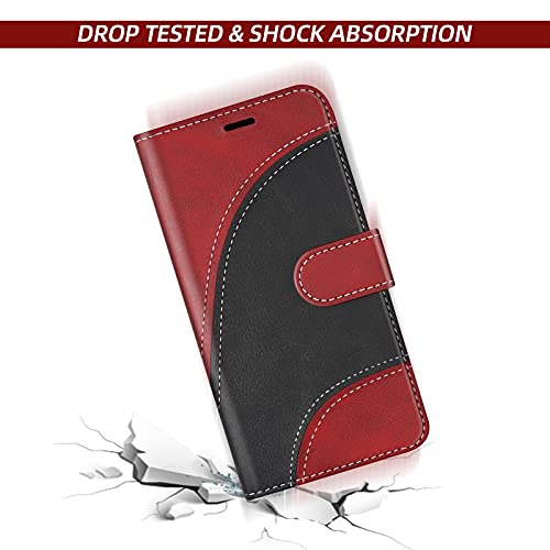 Coque pour Samsung Galaxy S24, Housse en Cuir PU Pochette de Portefeuille, Magnétique Étui de Protection Housse Coque pour Galaxy S24, Rouge – Image 7