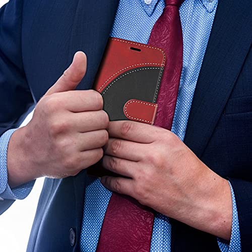 Coque pour Samsung Galaxy S24, Housse en Cuir PU Pochette de Portefeuille, Magnétique Étui de Protection Housse Coque pour Galaxy S24, Rouge – Image 8