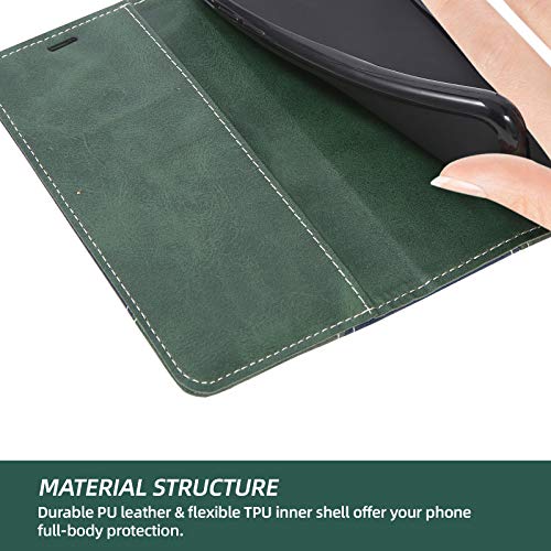 Coque pour Samsung Galaxy S24, Housse en Cuir PU Pochette de Portefeuille, Magnétique Étui de Protection Housse Coque pour Galaxy S24, Vert – Image 6