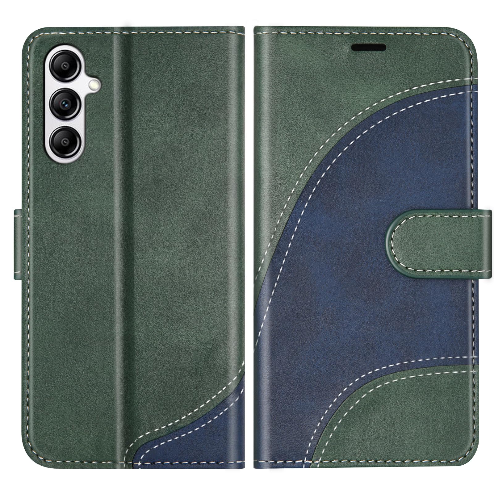 Coque pour Samsung Galaxy S24, Housse en Cuir PU Pochette de Portefeuille, Magnétique Étui de Protection Housse Coque pour Galaxy S24, Vert